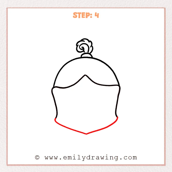 how to draw a knights helmet - Step 4